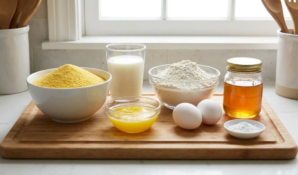 Slicing soft golden cornbread